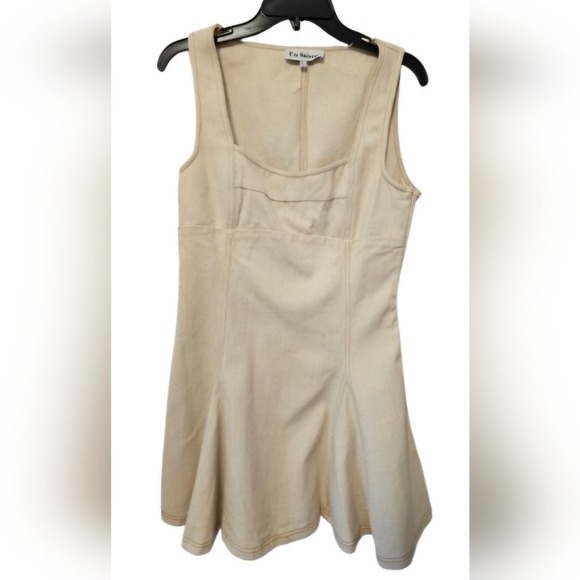 En Saison Dresses & Skirts - En Saison Ivory Cotton Square Neck Dress Women's Size Large NWOT